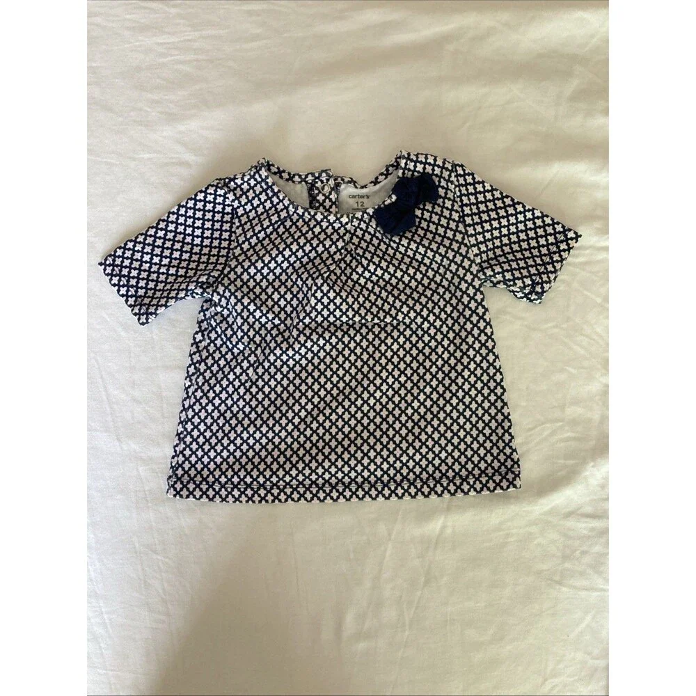 12 Months Carter’s baby girl clothes -  one piece shirt | flower theme